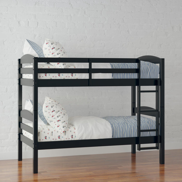 DHP Leighton Wood Twin-Over-Twin Bunk Bed - Black