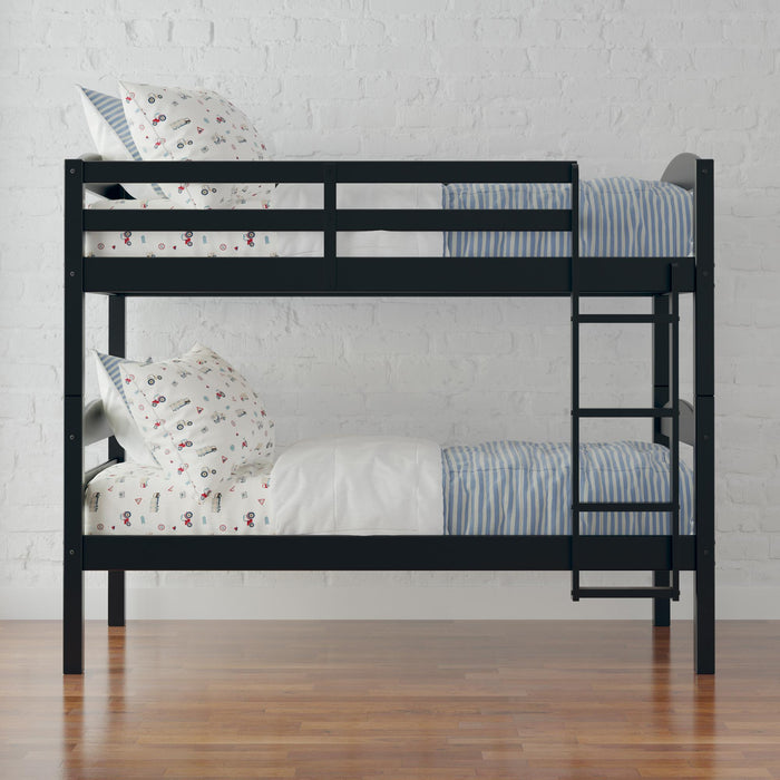 DHP Leighton Wood Twin-Over-Twin Bunk Bed - Black