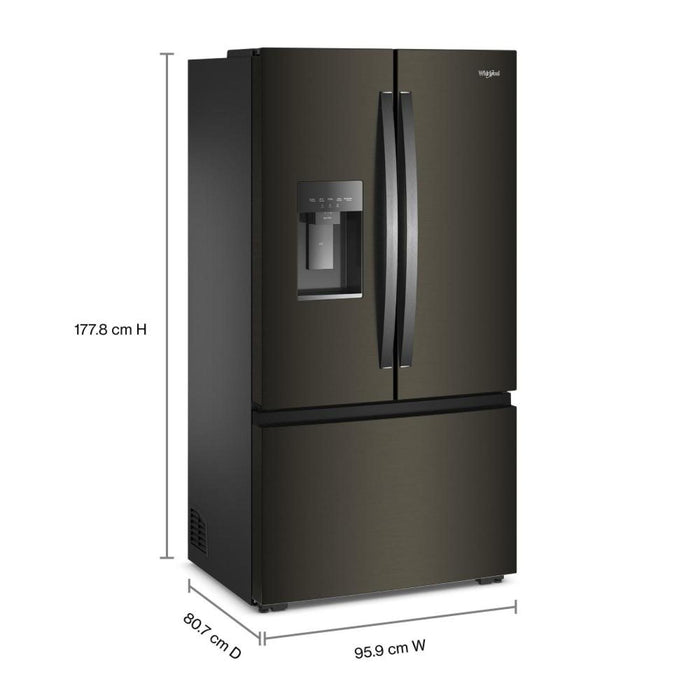 Whirlpool 36” 23.4 Cu. Ft. French Door Refrigerator – Black Stainless Steel - WRFC7036RV