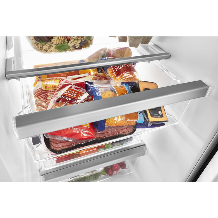 Whirlpool 33\" 21 Cu. Ft. Side-by-Side Refrigerator - Black Stainless - WRS321SDHV