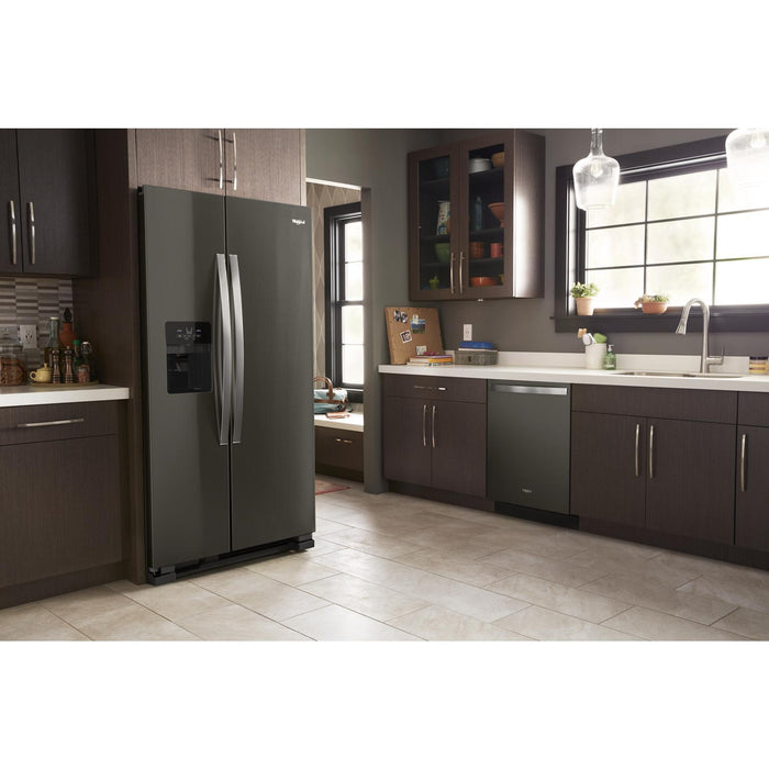 Whirlpool 33\" 21 Cu. Ft. Side-by-Side Refrigerator - Black Stainless - WRS321SDHV
