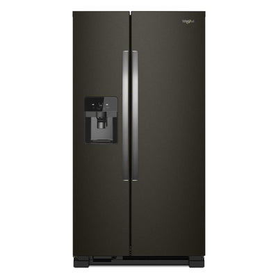 Whirlpool 36" 25 Cu. Ft. Side-by-Side Refrigerator - Black Stainless - WRS325SDHV | Réfrigérateur Whirlpool de 25 pi³ et de 36 po à compartiments juxtaposés - acier inoxydable noir - W…
