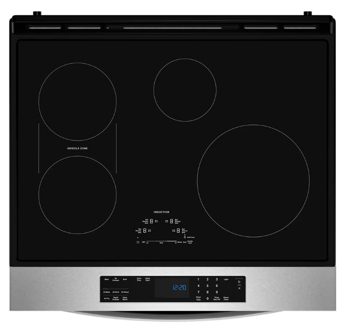 Whirlpool 30” Induction Slide in Range with True Convection Technology – Stainless Steel - WSIS5030TZ
