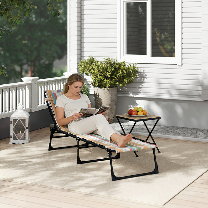 Outsunny Outdoor Folding Lounge Chair, Multicoloured