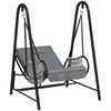 Outsunny Hammock Chair, Patio Wicker Swing Chair With Stand, Light Grey