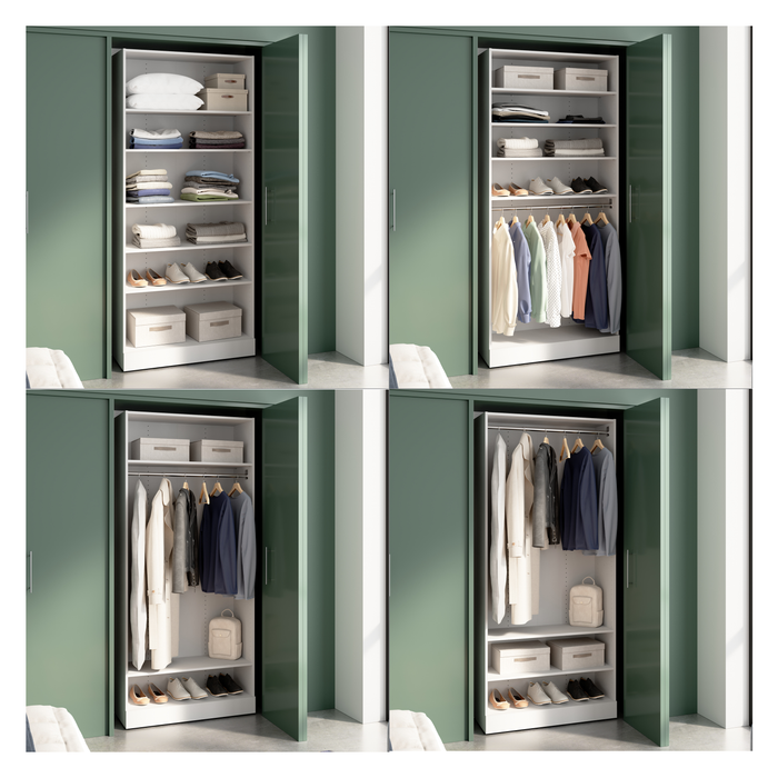 Bestar Florence 35\" Modular Reach-In/Walk-In Closet System with Shelves - White