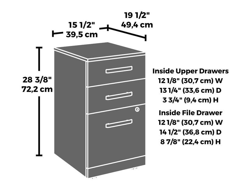 Affirm 15.55\" Commercial Grade 3-Drawer Filing Cabinet - Classic Cherry