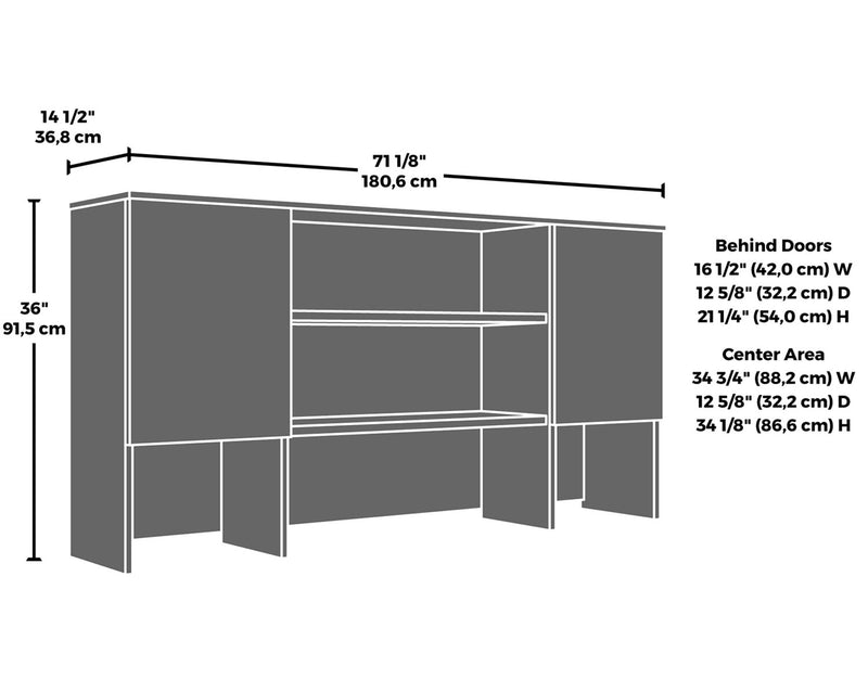 Affirm 71.10\" Commercial Grade Storage Hutch with 2 Cabinets - Classic Cherry