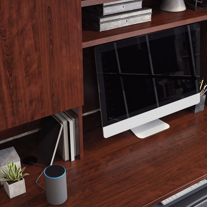 Affirm 71.10\" Commercial Grade Storage Hutch with 2 Cabinets - Classic Cherry