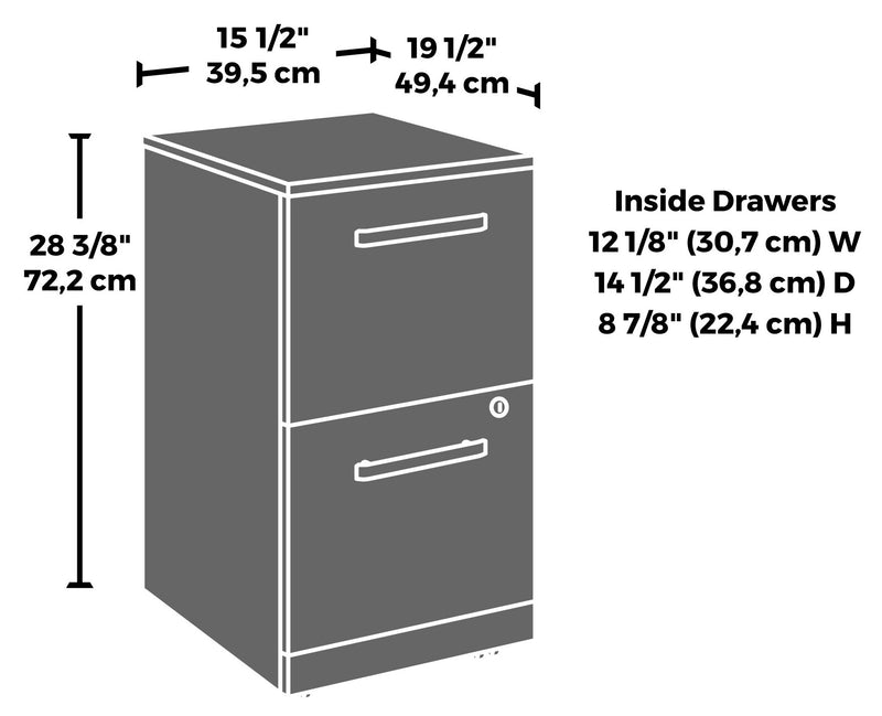 Affirm 15.55\" Commercial Grade 2-Drawer Filing Cabinet - Noble Elm