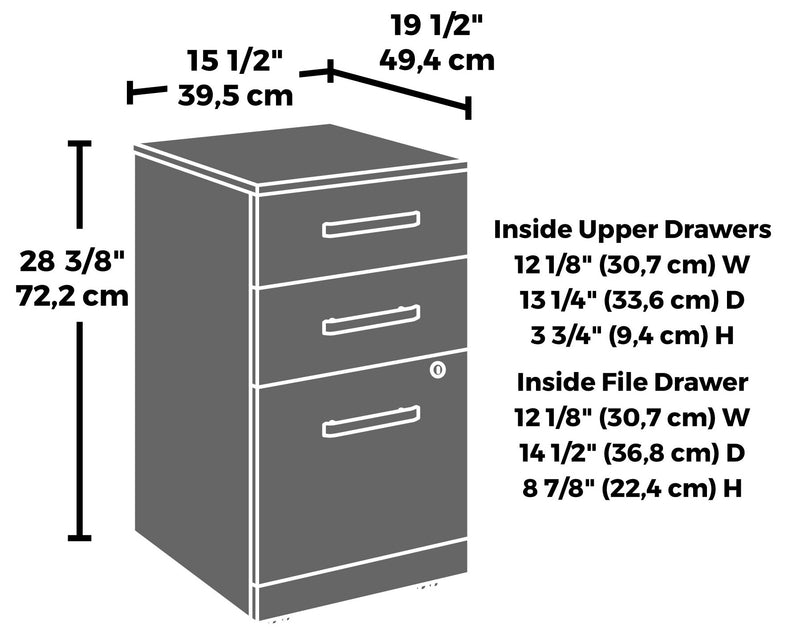 Affirm 15.55\" Commercial Grade 3-Drawer Filing Cabinet - Noble Elm