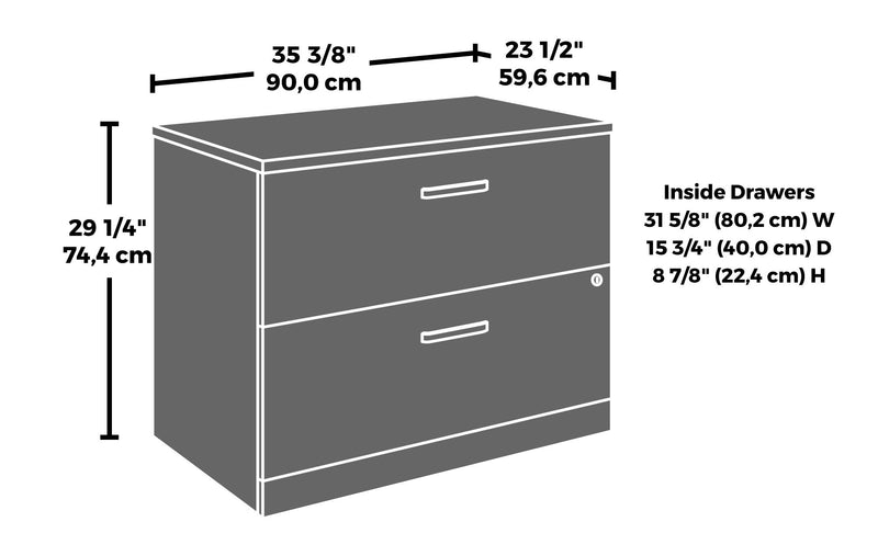 Affirm 35.43\" Commercial Grade 2-Drawer Filing Cabinet - Classic Cherry
