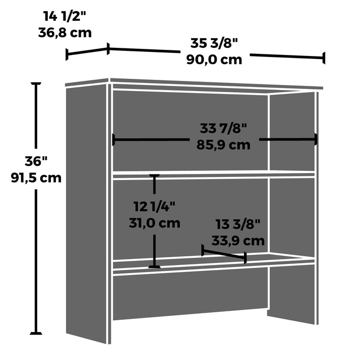 Affirm 35.43\" Commercial Grade Bookcase Hutch - Hudson Elm