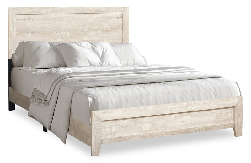 Arbor 5pc Bedroom Set with Panel Bed, Dresser & Mirror, Driftwood White  - Full Size