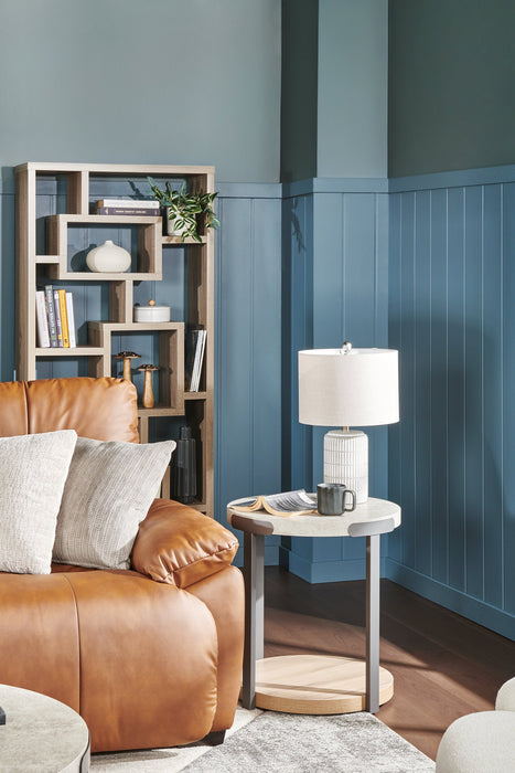 Archer 21” Grey and White Ceramic Table Lamp