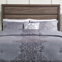 Arista 4-Piece King Comforter Set - Grey 