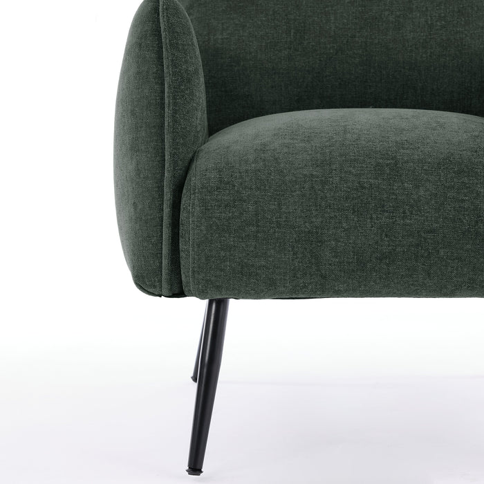 Arlo 29.5\" Linen-Look Fabric Accent Chair – Green