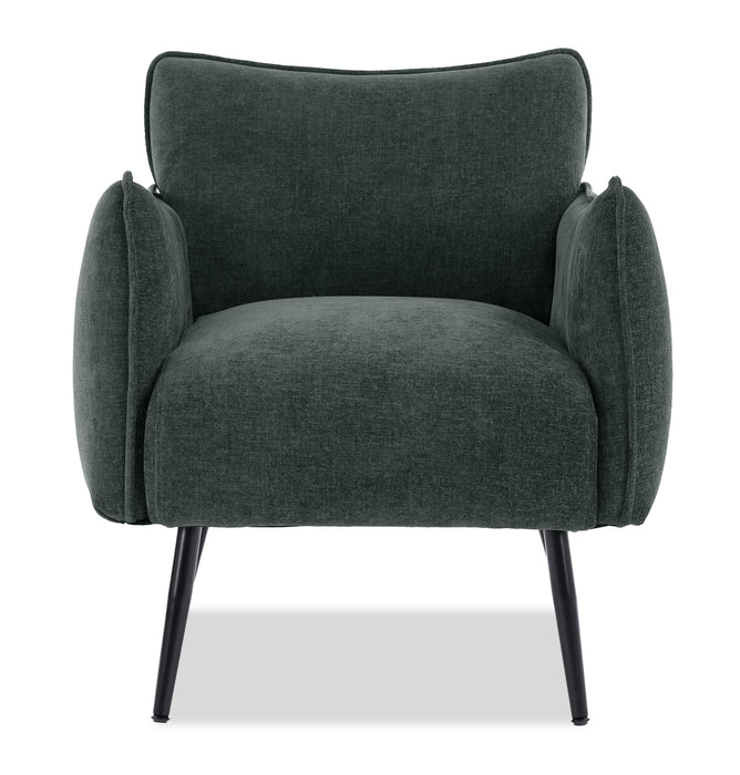 Arlo 29.5\" Linen-Look Fabric Accent Chair – Green