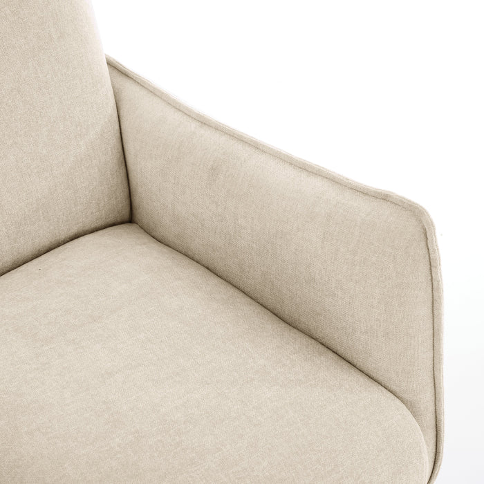 Arlo 29.5\" Linen-Look Fabric Accent Chair – Taupe