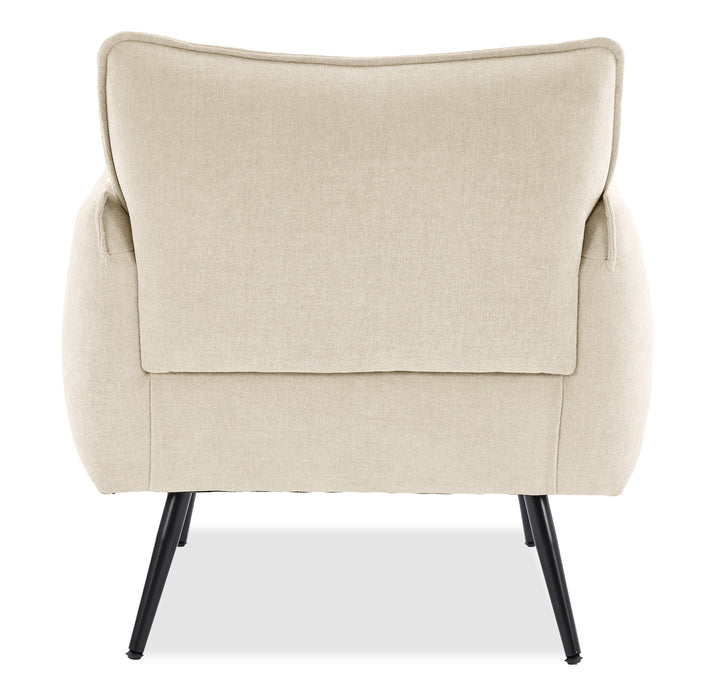Arlo 29.5\" Linen-Look Fabric Accent Chair – Taupe