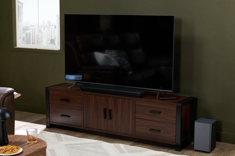 Ashton 70\" Modern TV Stand with Storage and Cable Management for TVs up to 80\"- Dark Walnut and Espresso