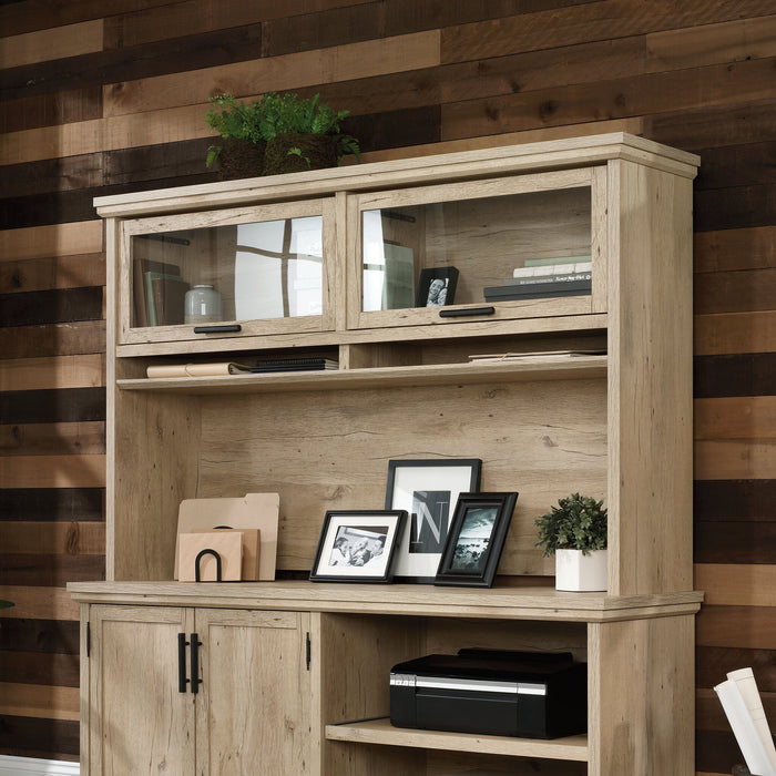 Aspen Post 65.12\" Commercial Grade Office Hutch with 2 Glass Doors - Prime Oak