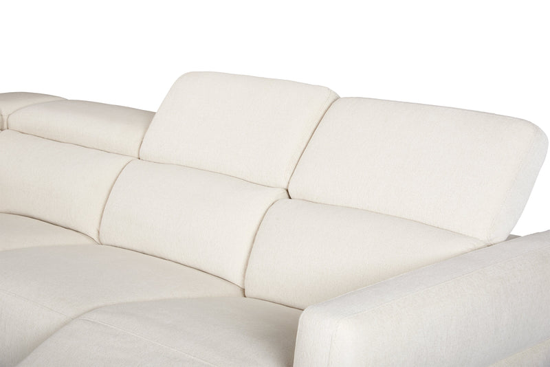Cindy Crawford Home Aspen 3-Piece Power Reclining Sectional with Adjustable Headrests and USB Port - Alabaster