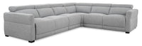 Cindy Crawford Home Aspen 4-Piece Power Reclining Sectional with Reclining Armless Chair and USB Port - Grey 