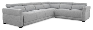 Aspen 4-Piece Power Reclining Sectional with Reclining Armless Chair - Grey
