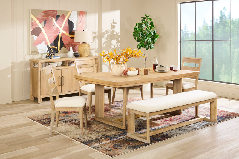 Aspen Dining Server, 64\"W, Wine & Stemware Racks, 3 Drawers & 2 Doors - Natural