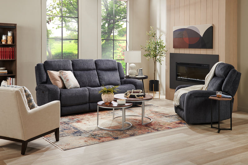Atlantis 90\" Fabric Zero Gravity Power Reclining Sofa - Dark Grey 