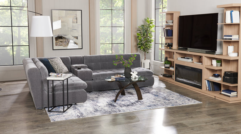 Axel 74\" 3-Piece Entertainment Centre with Electric Fireplace and Storage for TVs up to 85\"- Taupe