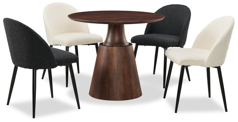 Bali Dining Table, Mango Wood, Pedestal Base, 36\"W Round - Brown