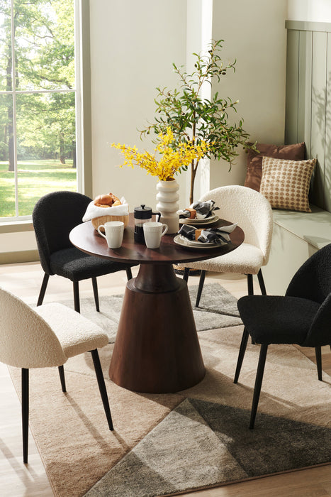 Bali Dining Table, Mango Wood, Pedestal Base, 36\"W Round - Brown