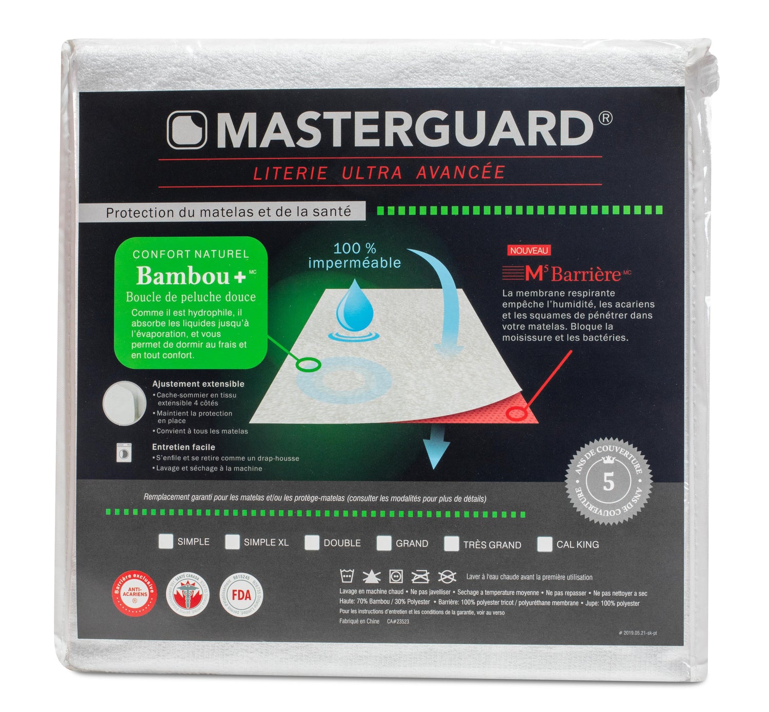 Masterguard Padding Masterguard® Bamboo™ Full Mattress Protector with 2 Standard Pillows ...