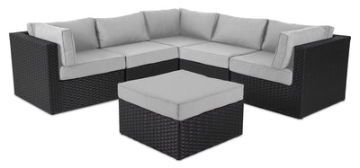Barbados 6-Piece Patio Set with Ottoman – Grey | Ensemble Barbados 6 pièces pour la terrasse avec pouf - gris