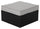 ["Barbados Outdoor Patio Ottoman - Hand-Woven Resin Wicker, UV & Weather Resistant - Black/Grey"]