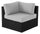 ["Barbados Corner Outdoor Patio Chair - Hand-Woven Resin Wicker, UV & Weather Resistant - Black/Grey"]