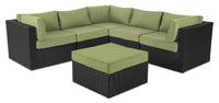 Barbados 6-Piece Patio Set with Ottoman – Green