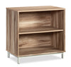 Bergen Circle Commercial Grade Two-Shelf Bookcase - Kiln acacia
