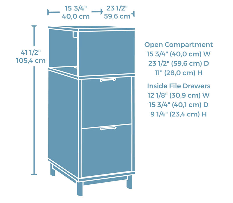 Bergen Circle 15.75\" Commercial Grade File Towwr with 2-Drawers & Cubby - Natural Wood 