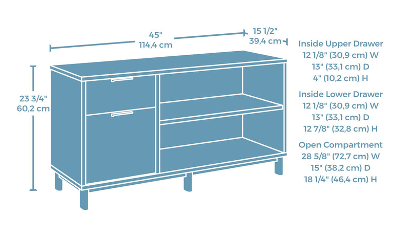 Bergen Circle 45.04\" Commercial Grade Credenza - Natural Woood