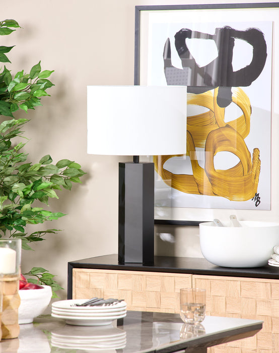 Bishop 26\" Black Hexagonal Table Lamp 