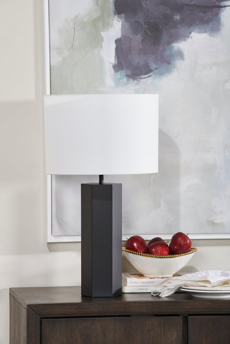 Bishop 26\" Black Hexagonal Table Lamp 