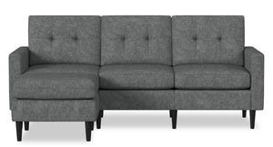 BLOK Modular Tuxedo Arm Sofa Chaise - Steel