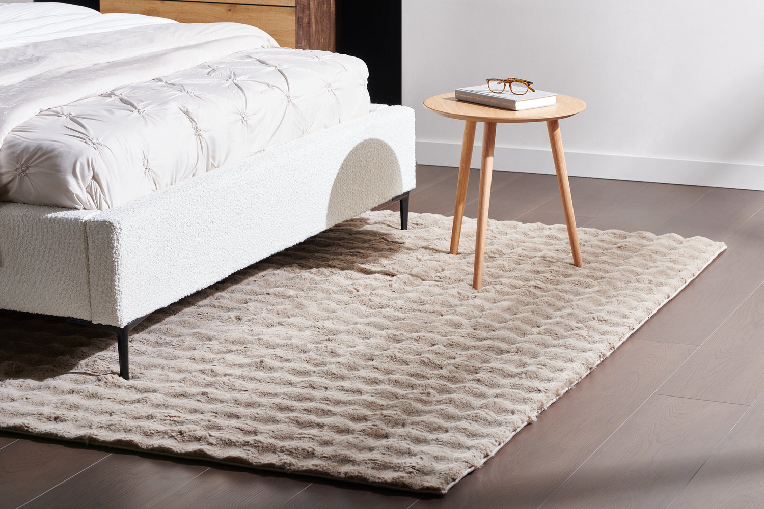 Dream Step Area Rug Dream Step Memory Foam Bubble Taupe Faux Fur Area Rug - 5' x 7' - The Brick