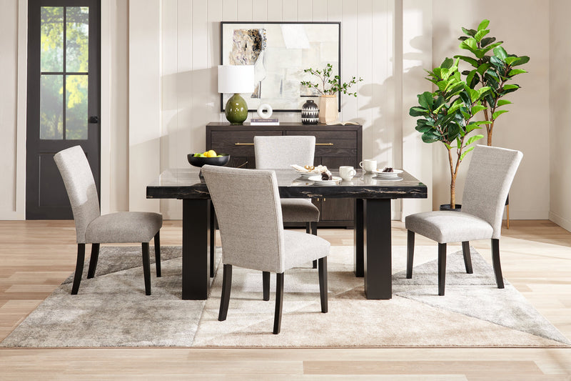 Burk Dining Chair with Polyester Fabric - Grey