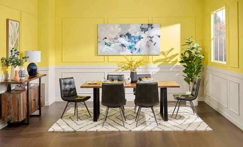 Bowery Dining Server with Storage & Shelf, Sheesham Wood, Metal, 69\"W - Brown