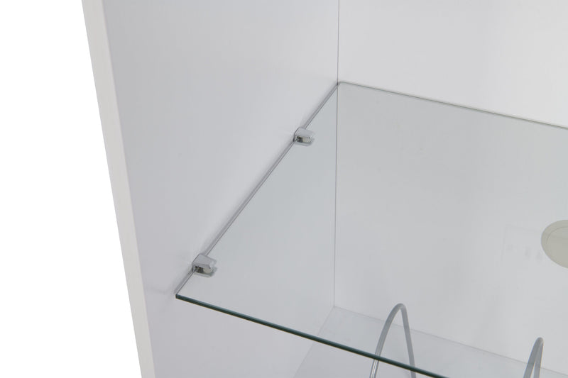 Cade 20.75\" Modern Audio Stand with Storage and Cable Management  - Whitewash