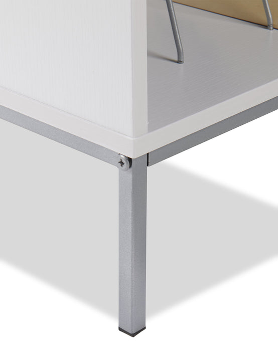 Cade 20.75\" Modern Audio Stand with Storage and Cable Management  - Whitewash